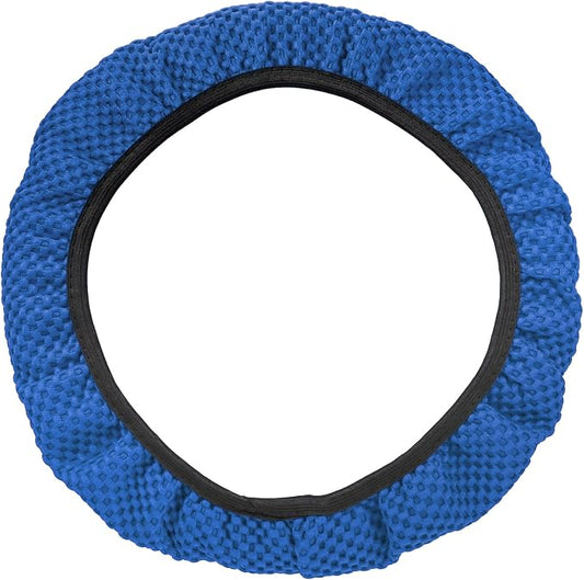 X AUTOHAUX Steering Wheel Cover Universal Elastic Stretch Antislip Breathable Microfiber Ice Silk Interior Trim Wheel Protector for Car Truck SUV Blue