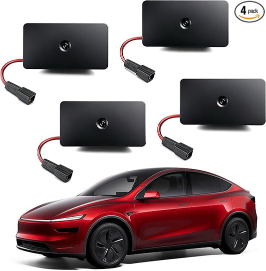 LOWEEY Car Door Lights Logo Projector, Tesla Accessories for Model Y 3 X S | 4K HD Puddle Lights Compatible with Model Y Juniper Model 3 Highland S X, Ultra-Bright No Fade 3D Laser Welcome Light(4 Pack)
