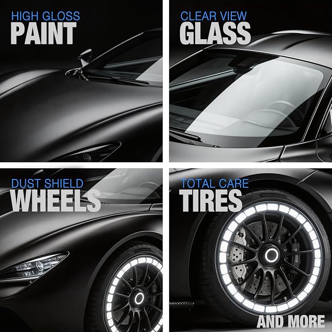 Waterless Car Wash Spray: Ceramic Shine for Cars Trucks and SUVs, 16.9 oz | Ceramic Coating + Quick Detailer Cleans And Shines Paint Glass And Wheels Without Pre-Washing For Hydrophobic Protection.