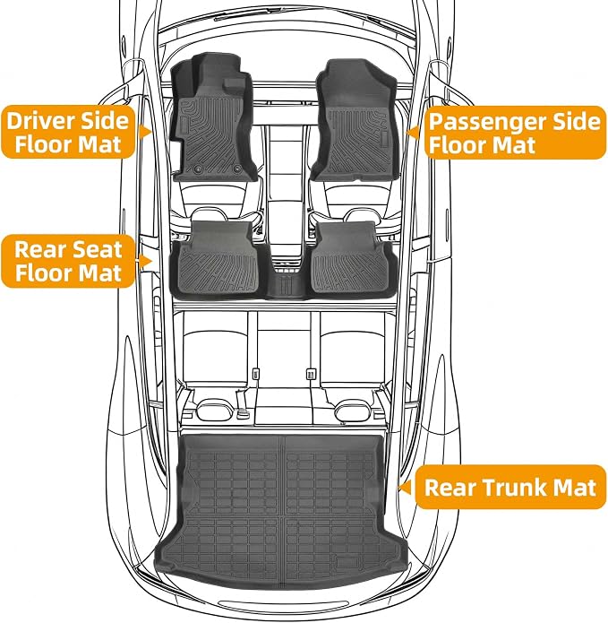 Floor Mats for Subaru Crosstrek 2018-2021-2023(NOT Hybrid) | for Subaru Impreza 2017-2023, Front Rear Mats & Cargo Mat,TPE Anti-Slip Waterproof Summer Winter Floor Liners Car Accessories