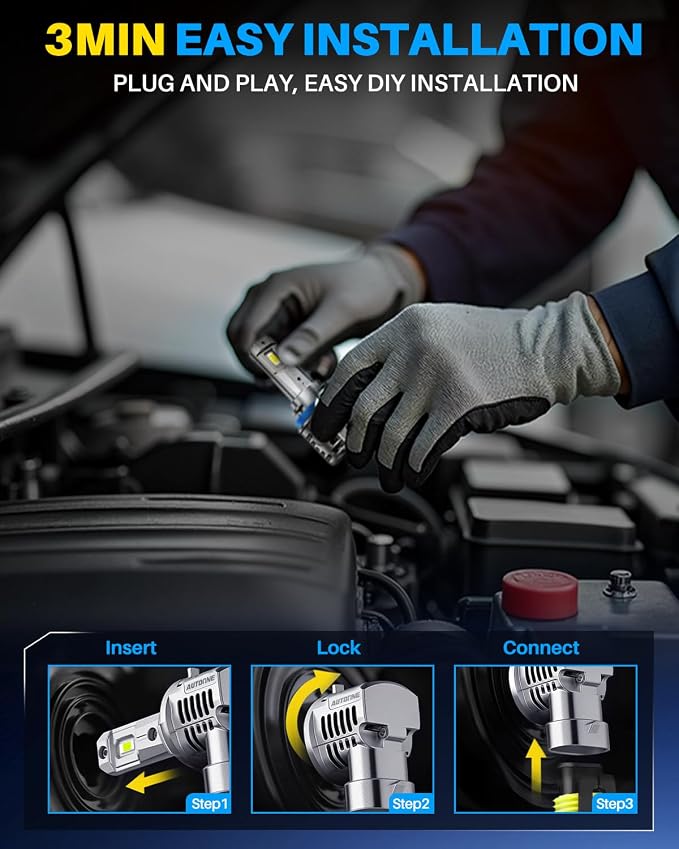 AUTOONE 2026 Upgraded H11 H8 H9 Headlight Bulbs, 1400% Bright 70000 Lumens