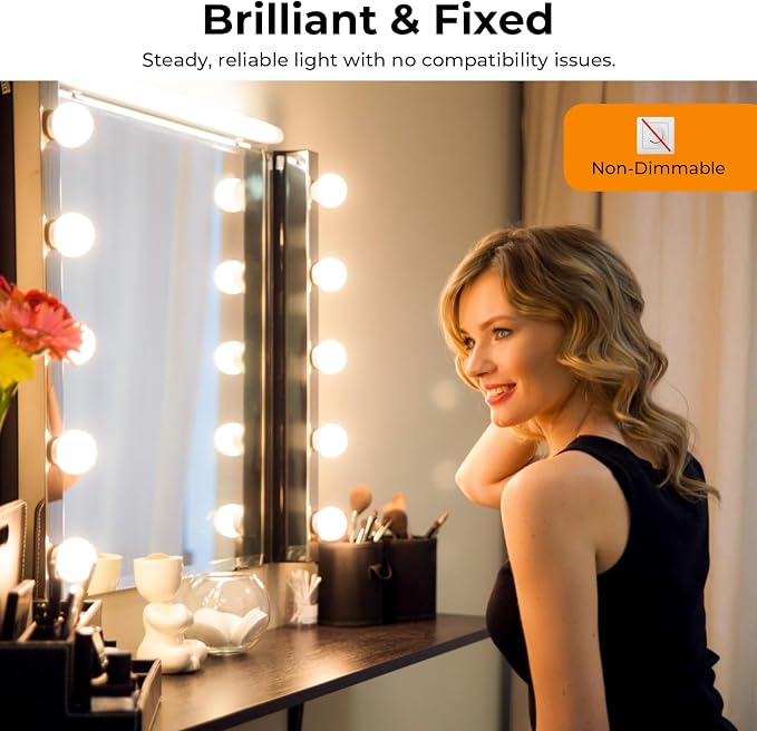 GvvooHome Vanity Light Bulbs for Bathroom, G25 LED Globe Light Bulbs for Makeup Mirror Dressing Room, 60W Equivalent, 2700K Soft White, 800LM, E26 Base, Non-Dimmable, 4-Pack