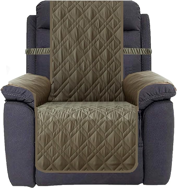 Ameritex Waterproof Nonslip Recliner Cover Stay in Place, Dog Chair Cover Furniture Protector, Ideal Recliner Slipcovers for Pets and Kids (Green, 23")