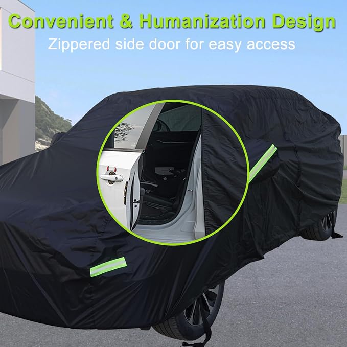 SUV Car Cover for Honda CRV, Waterproof with Door Zipper | Custom Fit，All Weather Protection，Rain & Snow Proof，Windproof，Reflective Strips，Indoor&Outdoor Full Exterior