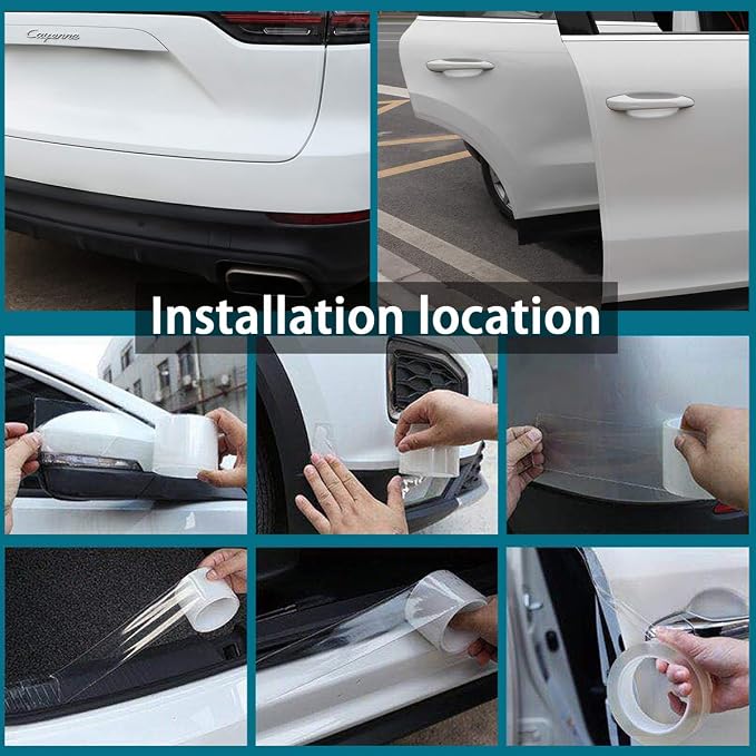 Universal Car Door Edge Guard, 2In x 33Ft Door Sill Protector, Automotive Anti-Collision Strip for Car Door Edge/Front and Rear Bumper/Door Sill Protector, Transparent