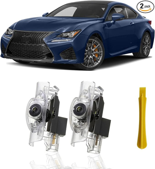 2pcs Never Fade HD LED Door Lights Logo Projector, Car F Sport Logo Compatible with LS/ES/is/LX/RX/GS/GX/RC, 3D Puddle Light Shadow Ghost Light, Car Door Accessories