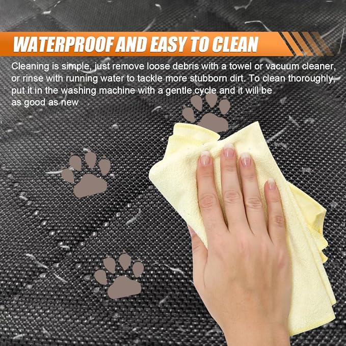 Car Back Seat Cover for Dog, 53" Pet Bench Backseat Cover, Black | Waterproof Nonslip Car Seat Protector for Pet Kids for Cars SUVs Trucks