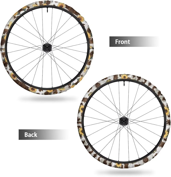 Cow Wheelchair Wheel Covers Neoprene Sunflower Wheelchair Accessories to Protect Floors Carpets