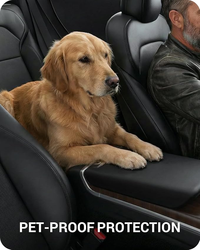 BASENOR Tesla Model S Model X Center Console Cover Non-Slip TPE Armrest Cover [No Logo] Protector Armrest [Proprietary Design] 2021-2026 Tesla Interior Accessories Black