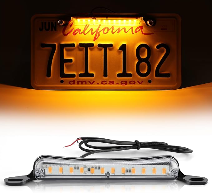 LivTee License Plate Light, Extremely Bright LED License Plate Lights Assembly for Trailer UTV ATV Truck RV Boat, Amber