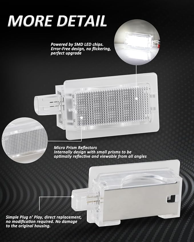 Bestview LED Door Welcome Courtesy Lights Compatible with 2001-2020 Dodge Charger Challenger Avenger Magnum Dart/Chrysler 300 200, Pack of 2