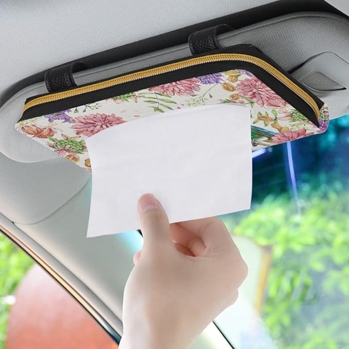 Humming Bird PU Leather Tissue Box Holder Car Visor Accessories Universal Fit Mask Holder for Sedans SUV Vans Trucks