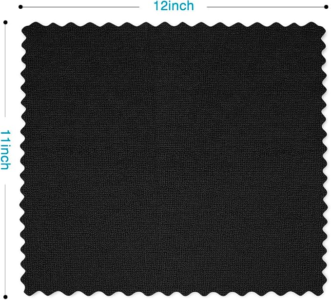 Orighty Microfiber Cleaning Cloth - 24 Pack, Black Cleaning Rags 12x11 inch | Microfiber Towels for Cars, Highly Absorbent Household Cleaning Supplies, Reusable Lint Free Cloths for House, Kitchen