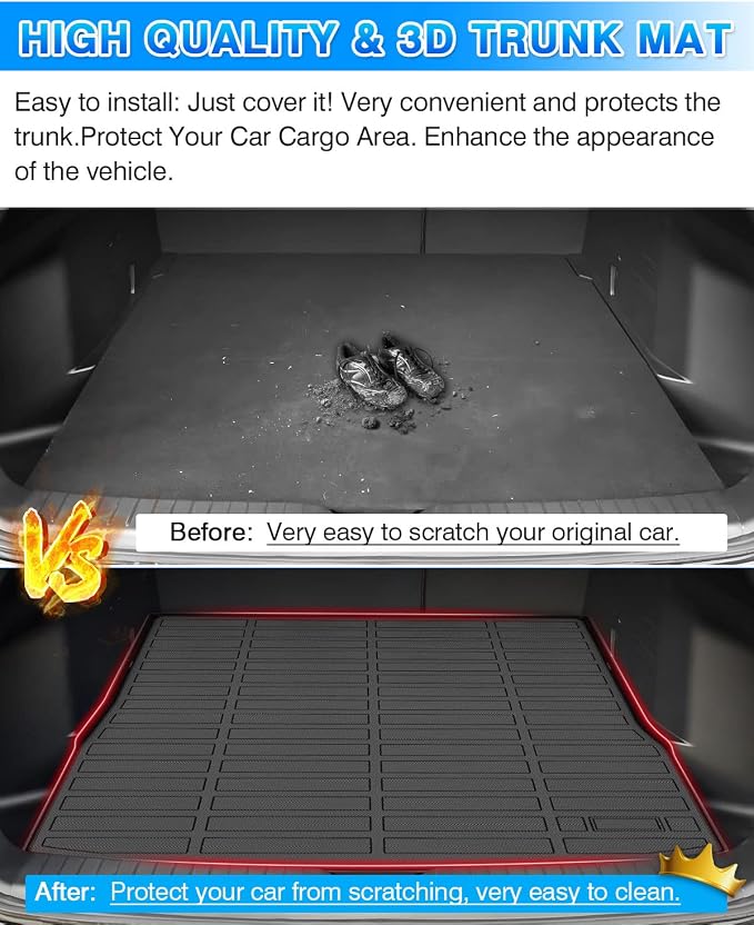 Cartist Cargo Liner Custom Fit for for Mazda CX-50 2023 2024 Accessories All Weather Rear Trunk Mat High Side Waterproof TPE Black