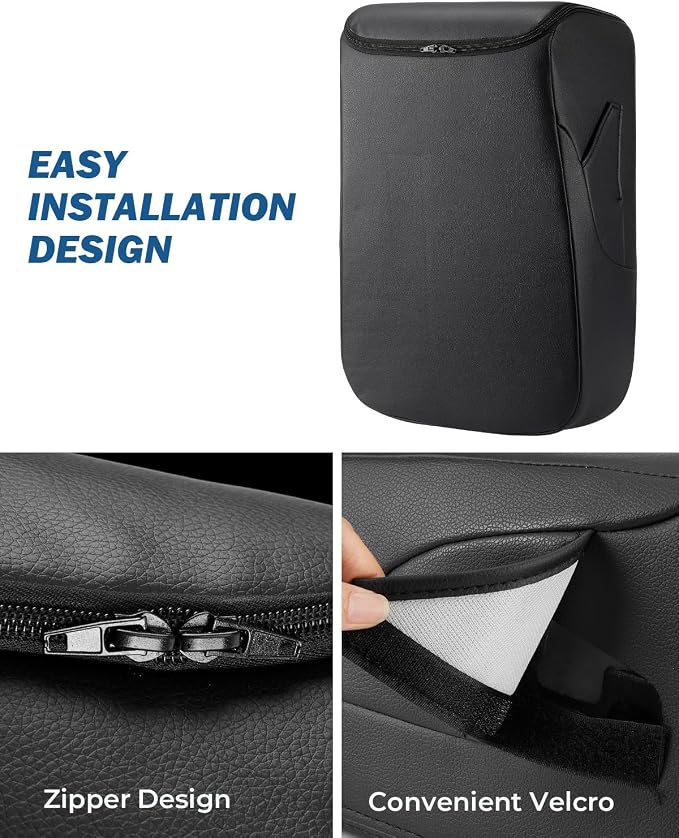 JOYTUTUS Center Console Cover Compatible with 2007-2014 Silverado Sierra Avalanche Yukon Tahoe Suburban Jump Seat, Leather Arm Rest Armrest Cover for Car, Middle Console Cover, Car Arm Rest Cover