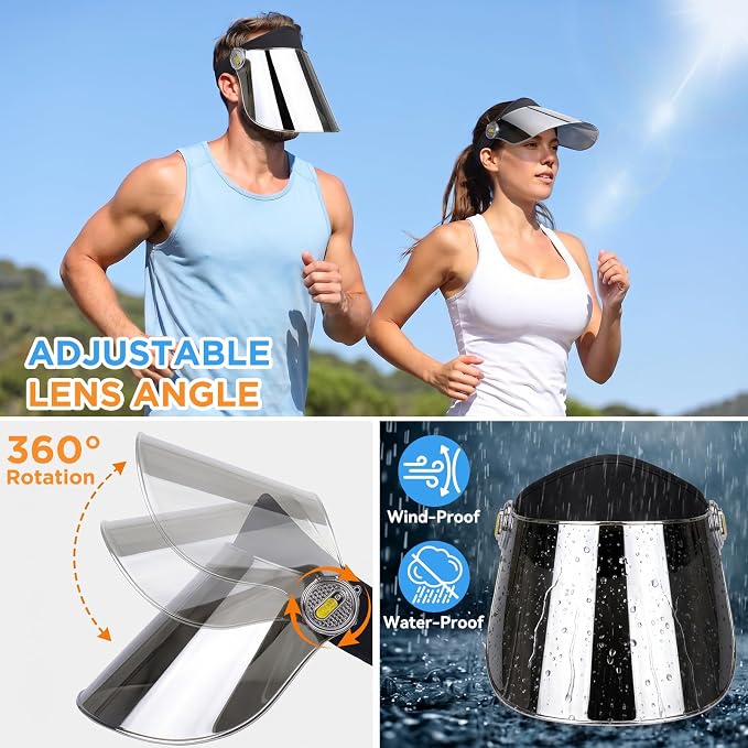 WAYCOM Sun Cap, Sun Visor Hat - UV Protection Hat -Premium UPF 50+ Hat for Hiking, Golf, Tennis, Outdoors