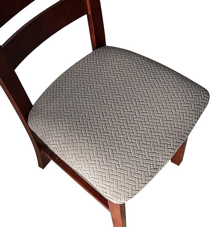 Genina Seat Covers for Dining Room Chair Seat Slipcovers Kitchen Chair Covers (Gray, 2 Pcs)