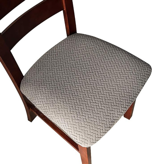 Genina Seat Covers for Dining Room Chair Seat Slipcovers Kitchen Chair Covers (Gray, 2 Pcs)
