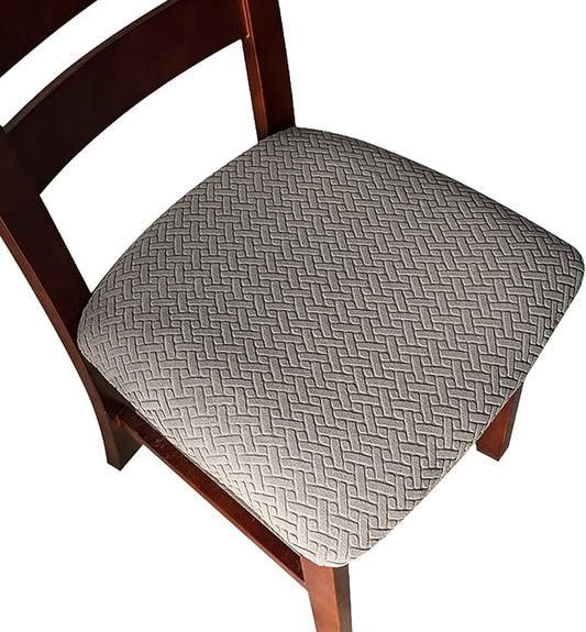 Genina Seat Covers for Dining Room Chair Seat Slipcovers Kitchen Chair Covers (Gray, 6 Pcs)