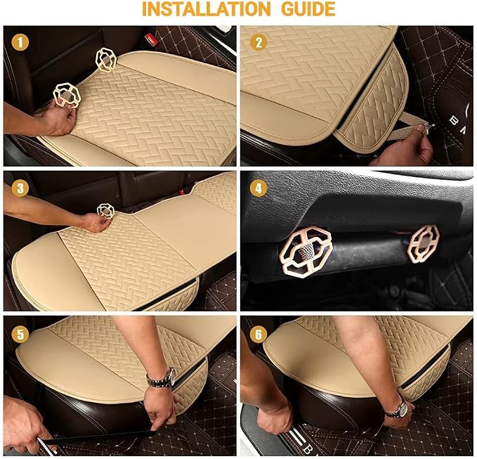 West Llama Full Set Car Seat Covers for Front and Rear Bottom Seats Only, Luxury PU Leather Car Seat Pads Protectors Waterproof and Wear-Resistant,Black