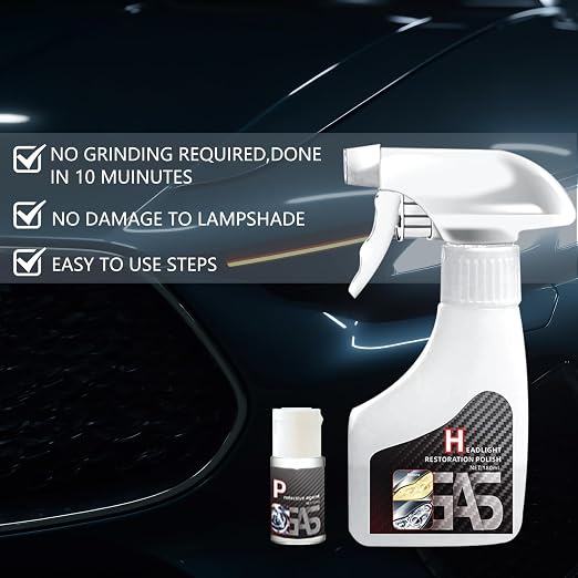 Automotive Headlamp Restoration Fluid Oxidized, 2025 Headlight Restoration Kit, Multifunctional Headlight Cleaner for Cloudy Headlights, Durable Headlight Repair Kit for All Vehicle Types
