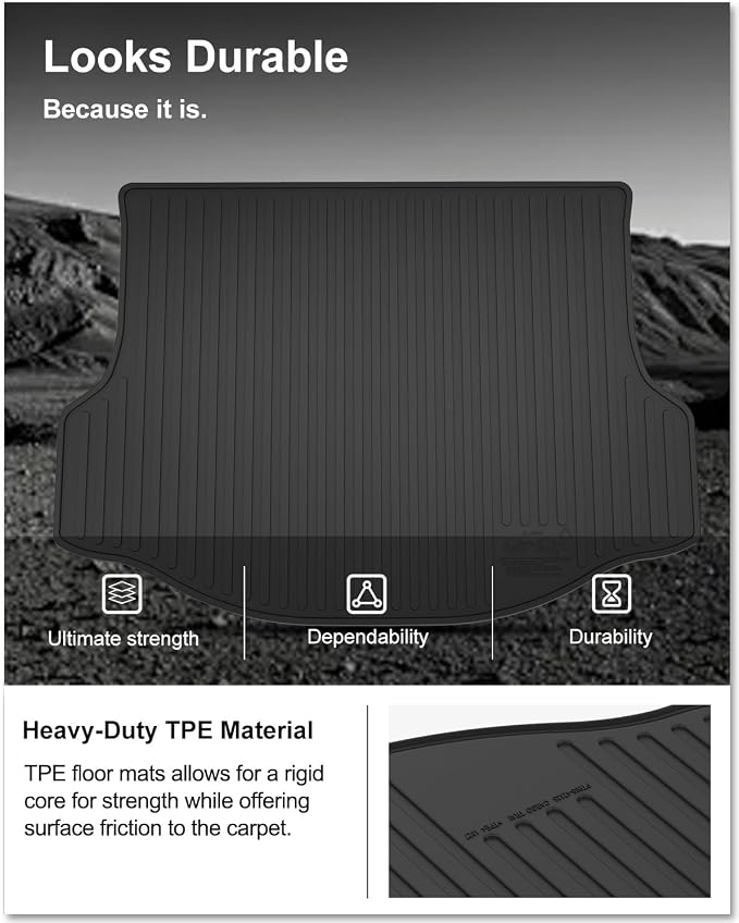 Kiwi Master Cargo Mat for 2013-2018 Toyota RAV4 (Non-Hybrid) | OEM Replacement PT908-42135, Custom Fit All Weather Rear Cargo Liner, Heavy Duty TPE Tray Trunk Mat, Black