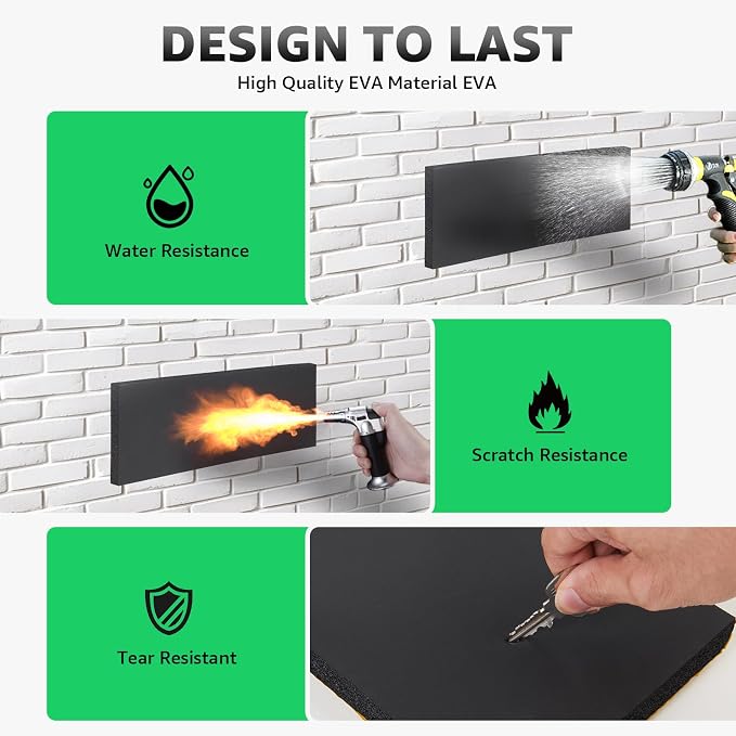 Garage Wall Protector, 4 Pack Garage Car Door Protector Bumper Guard for Car Doors Anti-Collision Waterproof Inflaming Ultra Self Adhesive EVA Foam for Warehouse (4 Pack: 16-17/32" x 5-29/32" x .79)