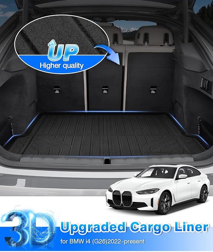 Cartist Cargo Liner for BMW I4 eDrive35 / eDrive40 / xDrive40 / M50 2022-2026 Trunk Mat, All Weather Cargo Mat for i4 Accessories, Heavy Duty Car Mats, Car Accessories