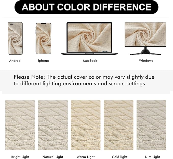 Genina Waterproof Seat Covers for Dining Room Chair Covers Waterproof Dining Chair Covers (6 PCS-Rear-Covered, Beige)