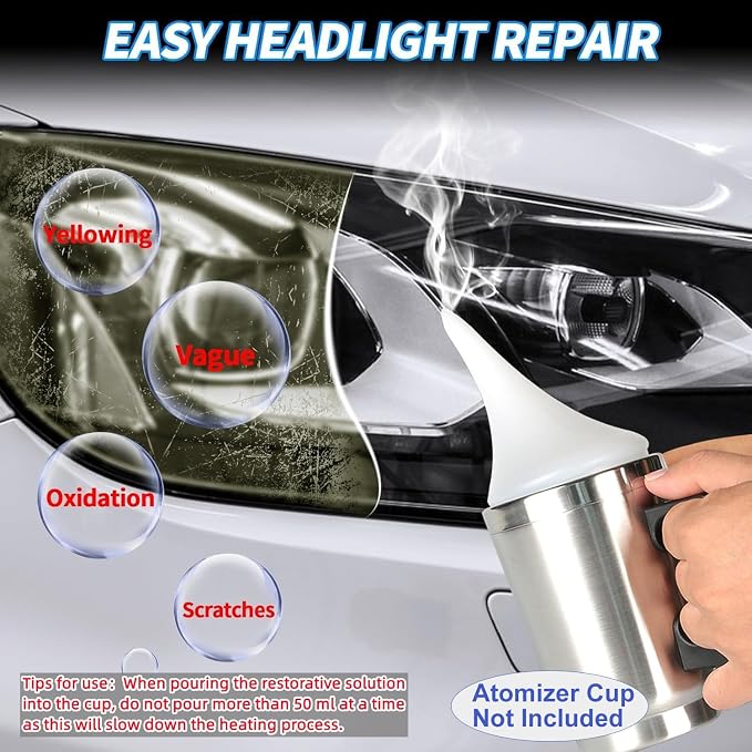 800g Headlight Restoration Refill Liquid, Car Headlight Lens Polish Repair Liquid, Headlight Polish Cleaner for Repair Yellowing, Scratches, Oxidation,Blurring