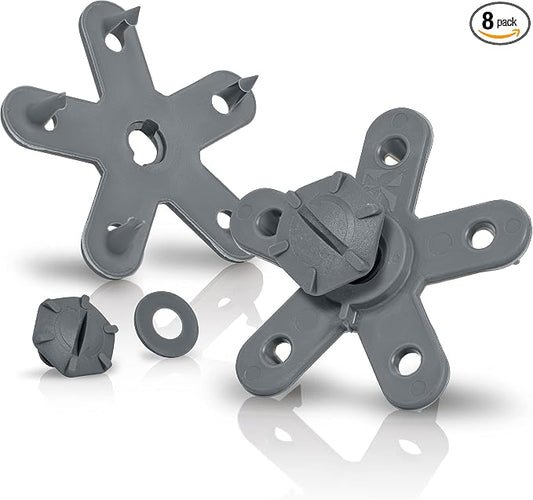 Eagle Klaw 2.0 Floor Mat Clips (8 Sets) for Car Mats and Floor Liners - Made in USA Car Accessories - Grey - 4 Car Floor Mats kit Without Cutter