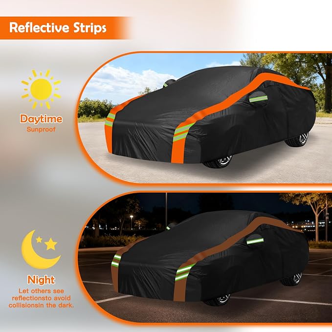 Universal Fit Car Cover for Sports/Small Car Length up to 163in, Waterproof Automobiles Cover All Weather Compatible with BMW Z3, Mazda Miata/MX-5, Honda S2000, Chrysler Crossfire