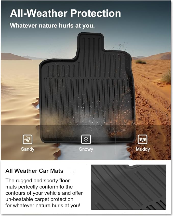 Kiwi Master Floor Mats & Cargo Mat for 2016-2022 Honda Pilot | OEM Replacement 08P17-TG7-300 08U45-TG7-100, All Weather Car Mats, Custom Fit TPE Floor Liners, Front Rear Trunk Set, Black