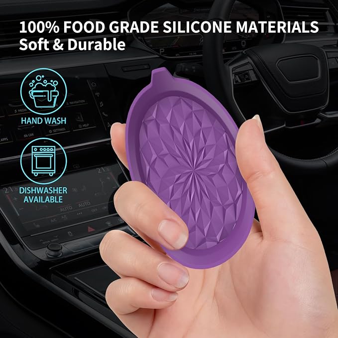 ME.FAN Car Cup Coasters [4 Pack] Silicone Cars Coasters - Universal Non-Slip Recessed Interior Accessories - Cup Holder Inserts Deep Purple