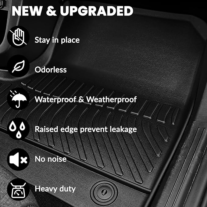 Auxko All Weather Floor Mats Cargo Mat with Backrest Mat for Mitsubishi Outlander 2025 2024 2023 2022 TPE Liners Accessories Guard Odorless Anti-Slip Floor & Trunk Liner with Back Seat Protectors