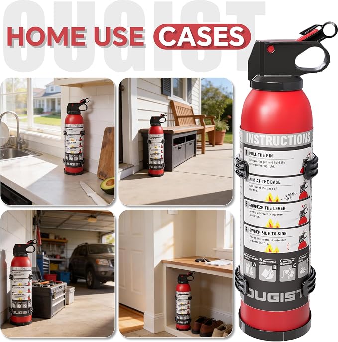 Small Fire Extinguisher for Home & Car – (2-Pack, 1.32lb Each) Portable ABC Chemical Powder Fire Extinguishing Spray | For Kitchen Grease, Electrical, Vehicle & Garage Fires, Easy to Use