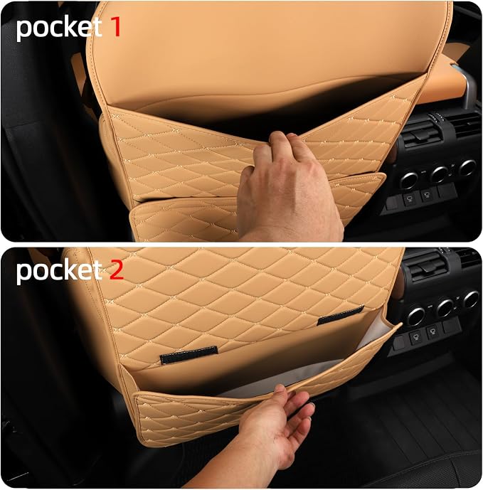 TAIKOO Seat Back Protector,Shields Seat Backs From Kicks and Adds Storage | kick mats back seat protector easy to install and clean, well-crafted, sturdy, durable and stylish.2 Pack