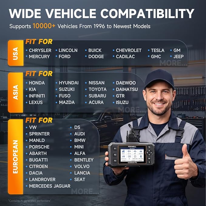 2026 FOXWELL NT624 Elite OBD2 Scanner, All-System 8 Resets Code Reader | Upgraded from NT604/NT614, ABS Bleeding, EPB, Oil, BMS, SAS, Throttle, Injector & DPF Scan Tool, Auto VIN,for DIY Mechanics