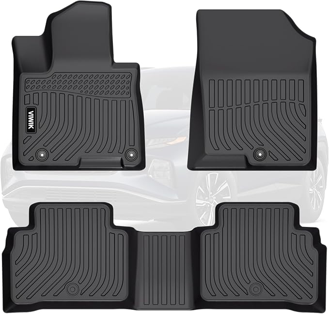 VIWIK 2022-2026 Hyundai Tucson Floor Mats (Excluding Hybrid & PHEV), All-Weather Protection, Custom Fit for 1st & 2nd Row, TPE, Non-Slip, Easy to Clean, Waterproof, Durable