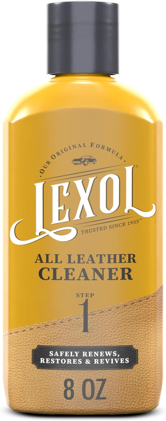 Lexol All Leather Cleaner 8 oz – Deep Cleaning formula for car interior, couches, furniture, shoes, boots, purses, jackets, gloves, saddles and motorcycle gear