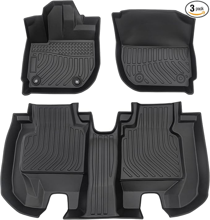 Floor Mats for 2016-2022 Honda HR-V,All-Weather TPE Rubber Car Floor Mats Custom Fit Full Set Includes 1st and 2nd Rows Maximum Coverage Anti-Slip 1st & 2nd Row Black