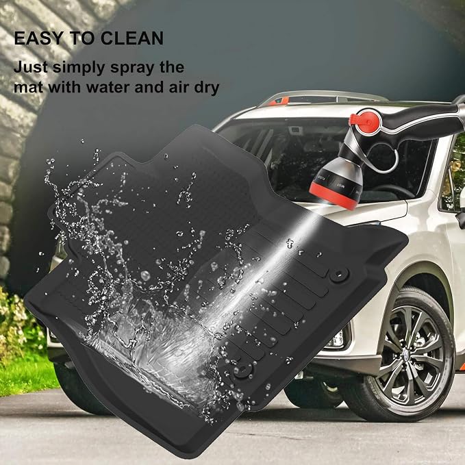 Kiwi Master Floor Mats for 2019-2024 Subaru Forester | OEM Replacement J501SSJ030, Custom Fit All Weather Car Mats, Heavy Duty TPE Floor Liners, Front & Rear 2 Row Set, Black