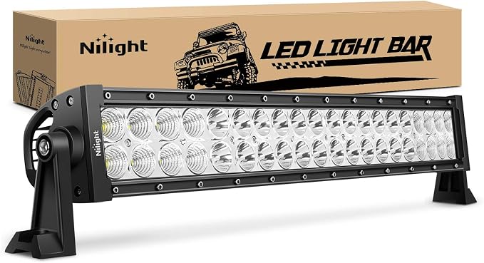 Nilight - 70003C-A 22" 120w LED Light Bar Flood Spot Combo Work Light Driving Lights Fog Lamp Offroad Lighting for SUV Ute ATV Truck 4x4 Boat,2 Years Warranty