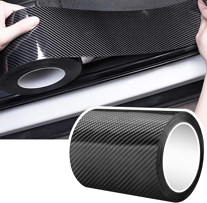 DGSL Car Door Edge Guards Door Sill Protector, 4In x 16.4Ft 5D Carbon Fiber Car Wrap Film, Vinyl Automotive Wrap Film Anti-Collision Fits for Most Car (Black)