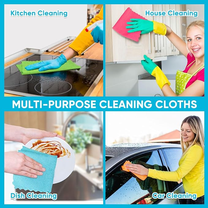 Orighty Microfiber Cleaning Cloth Bulk, 200 Pack Cleaning Rags, 12 x 11 in | Microfiber Towels for Cars, Soft Highly Absorbent Rag, Lint Free Cloths for Car Care, House, Kitchen