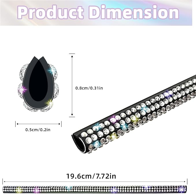 NBTEPEM Bling Car Air Conditioner Decoration Strip for Vent Outlet, 10 PCS Universal Rhinestone Car Vent Outlet Trim Decorations, Bling Interior Accessories for Women and Girls (Multicolor)