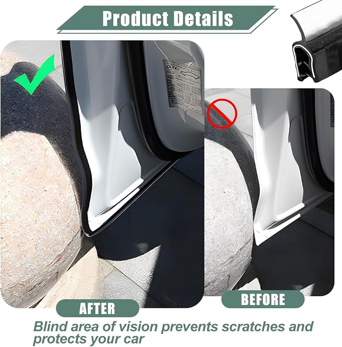 Osilly Car Door Protector Edge Guards, 33Ft Anti Collision U Shaped Automobile Door Seal Protector, No Glue Vehicle Exterior Edge Trim Protective Strip Accessories, Universal Fit (Black)
