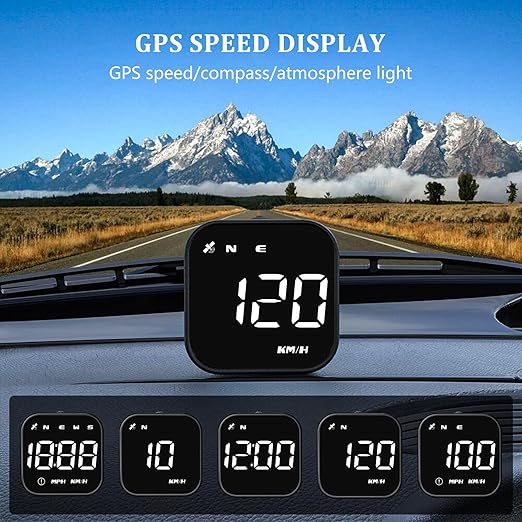 wiiyii G4S Digital GPS Speedometer, New HUD Car Head Up Display with Digital Speed in MPH KPH, Universal for Cars Truck Electric Hybrid Automobile (G4S-White)
