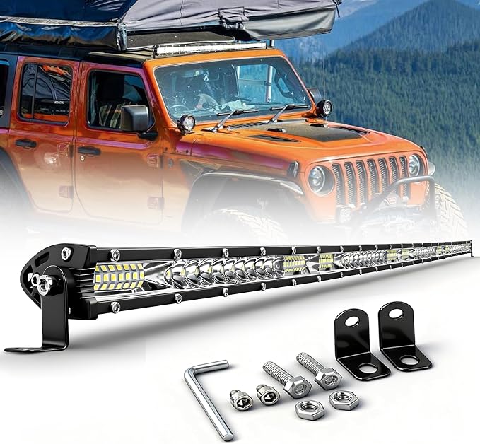 CO LIGHT 40 Inch Single Row Slim LED Light Bar – IP68 Waterproof, Off-Road Spot & Flood Combo Beam – Super Bright Driving/Fog Light Fits Wrangler F150 SUV Polaris RZR ATV UTV