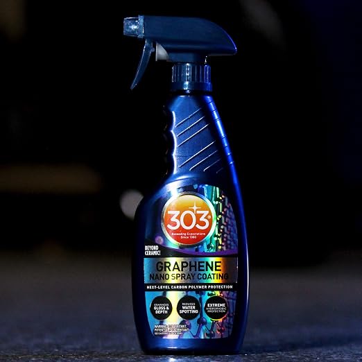 303 Graphene Nano Spray Coating for Cars, 15.5 oz | Delivers graphene protection with enhanced gloss, water beading, and UV resistance.